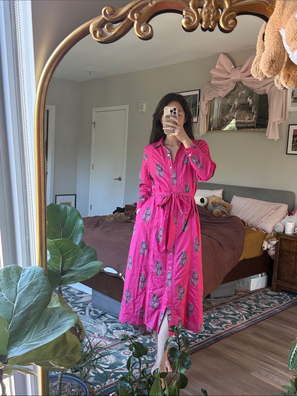 NWT Printfresh Meredith Dress in Bouquet Blossoms Hot Pink